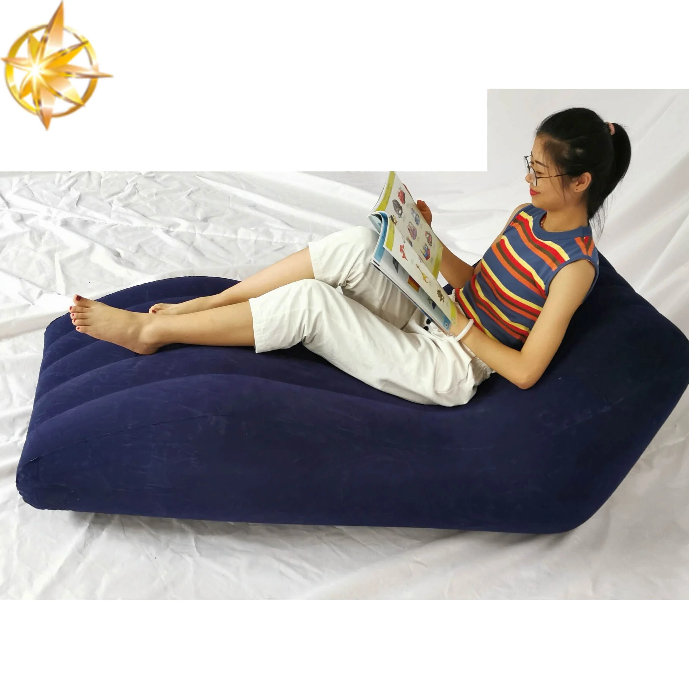 recreational s type inflatable flocking sofa bed s