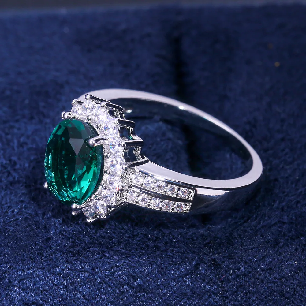 CAOSHI Luxury Dainty Female Rings for Women Wedding Rings Jewelry Gifts Green Zirconia Ring Women