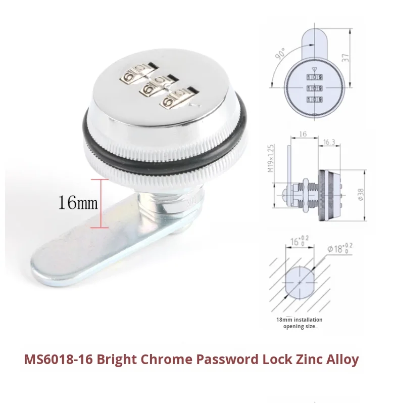 Desk Drawer Combination Lock Metal Locker Lock Double-Door Cam Lock File Cabinet Lock Mailbox Lock Alloy Cutting Service details