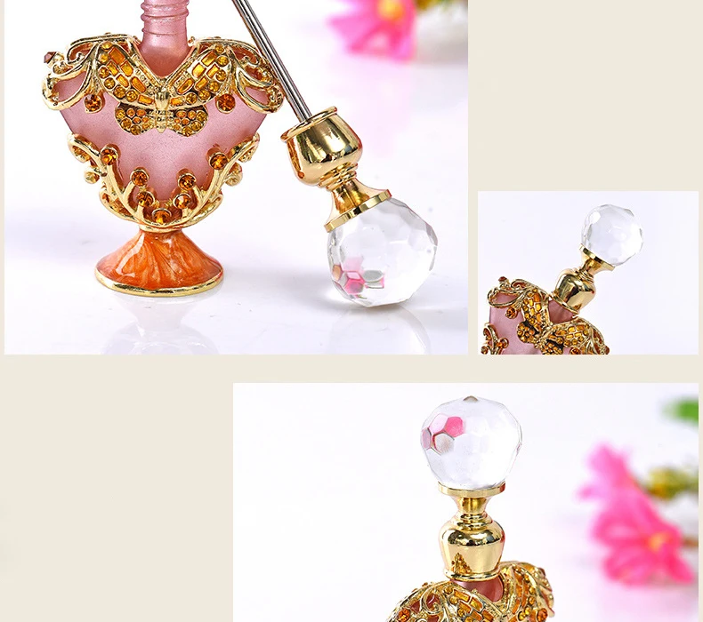 Middle East Mini 5ml Heart Shape Butterfly Metal Glass Bottles For Arab ...