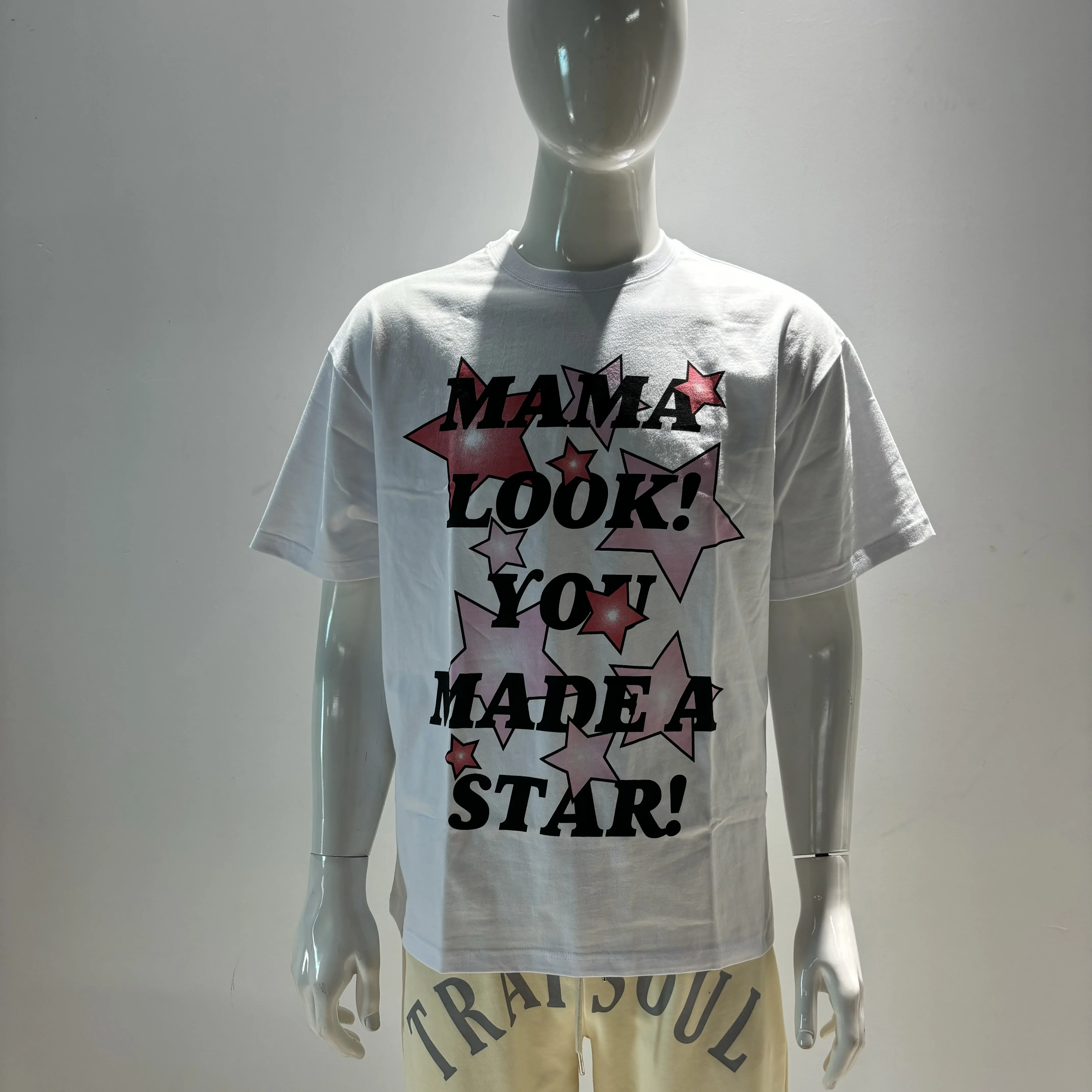 Men Embroidery Oversized Tee - Off White - SM2508138A