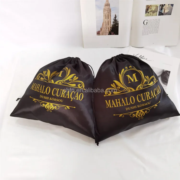 Custom Silk Dust Bag Large Black Satin Dust Bags For Handbags Luxury Dust Collector Filter Bag