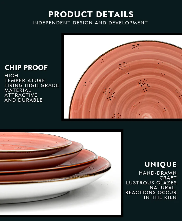 Wholesale cafe porcelain dinner plates round flat dishes ceramic plate for restaurant and bar