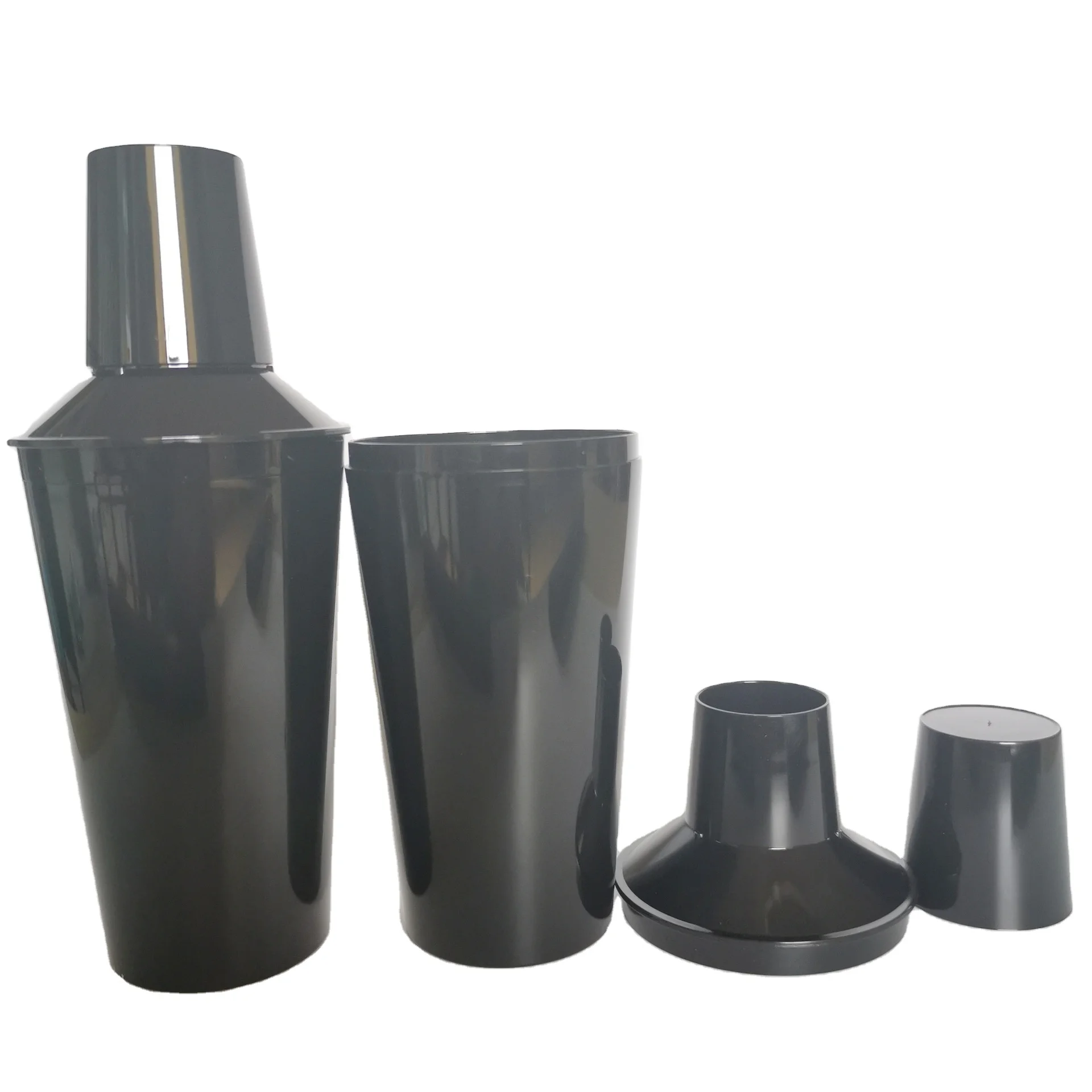 Hot Plastic Acrylic Cocktail Shaker Clear Black Drink Mixer Martini