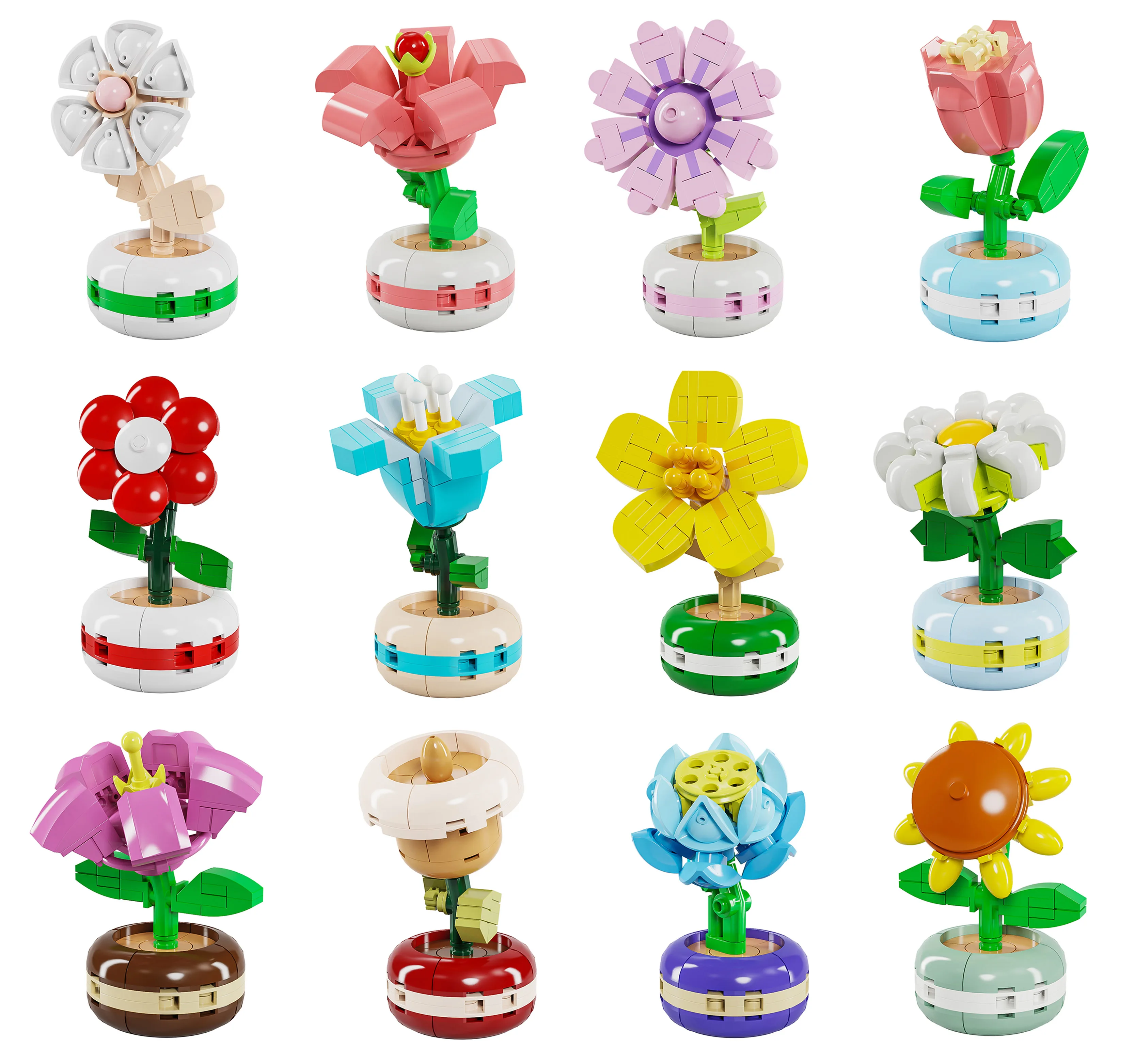 QIZHILE Q-Flower Blocks - DIY Building Blocks for Kids