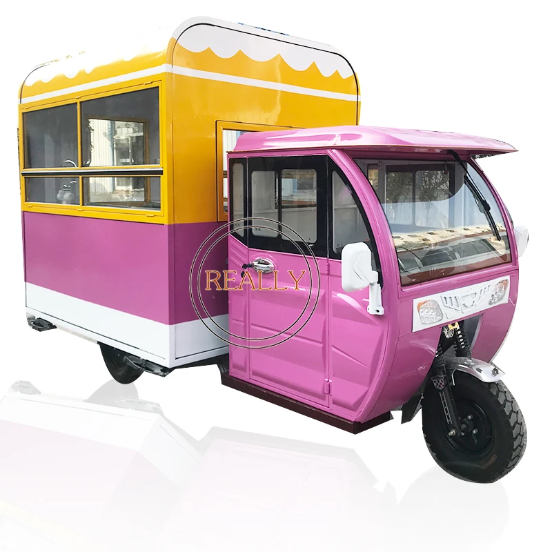 Popular mobile hot dog and sub sandwich electric cart tricycle with air conditioned for sale