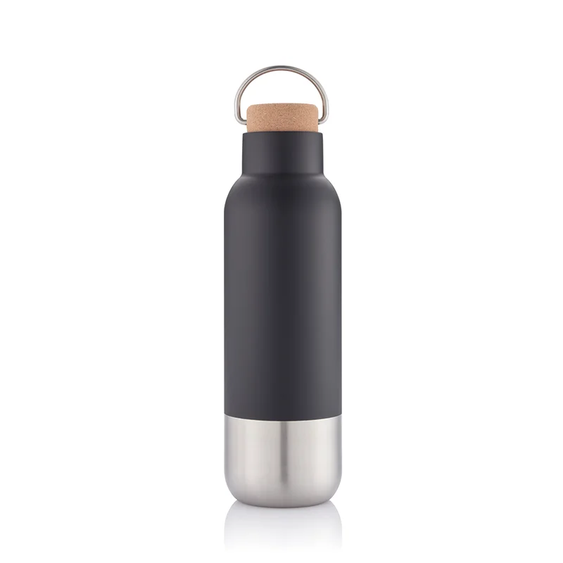 Ecofriendly 17oz Recycled Bottle With Cork Lid Stainless Steel Vacuum