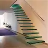 Prima Modern Prefabricated Wood Staircase Steel Thread Cutting Floating Stair