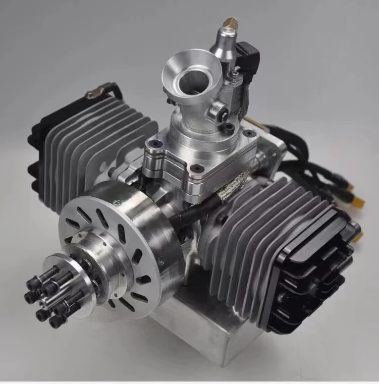 Drone Engine Uav Dla 64cc Twin Heavy Fuel Engine With Electronic Ignition And Electricity
