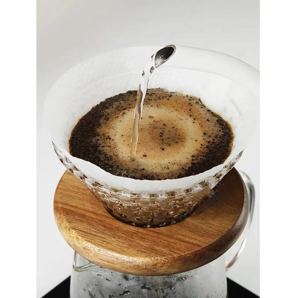 2020 New Glass Reusable Drip Coffee Filter With Wooden Stand Buy