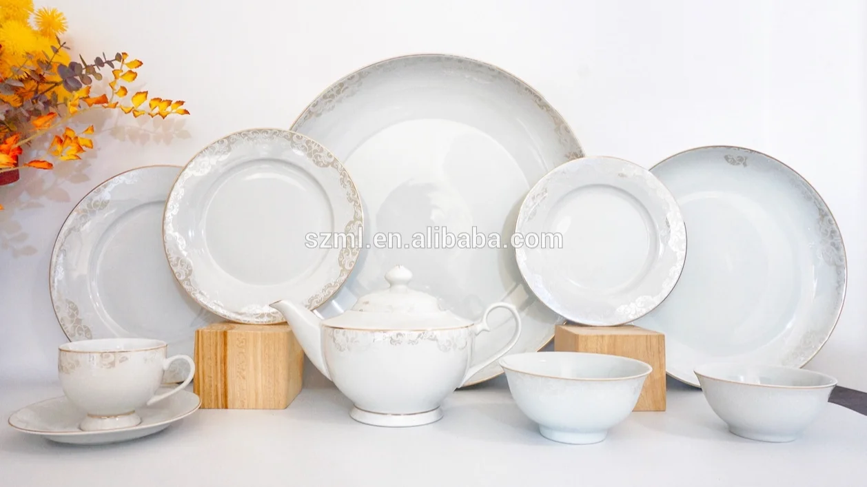 140pcs Vintage Posuda Kazakhstan Ceramic Tableware China Dinner Set For