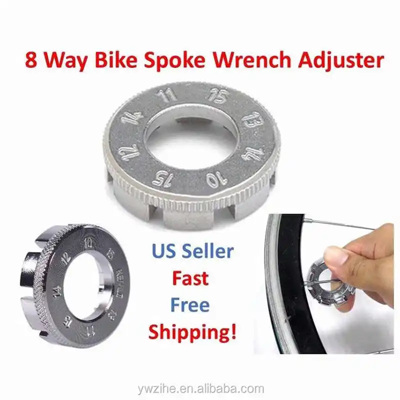 Profi 8 Way Portable Bike Spoke Key Bicycle Wheel Rim Nipple Wrench Spanner Tool 