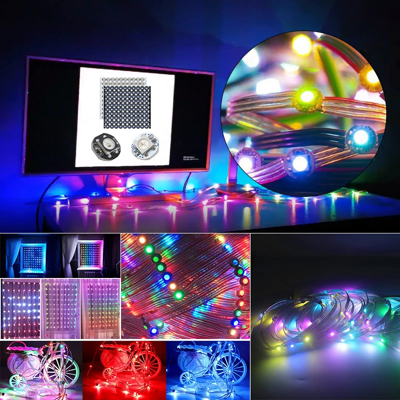 100leds Ws2812b Led Pixel Module 5050 Rgb Built-in 2812 Ic Addressable ...