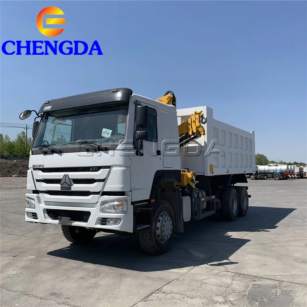 Sinotruck Howo Hohan 6x4 10 Wheels 371hp Dump Truck With Crane - Buy ...