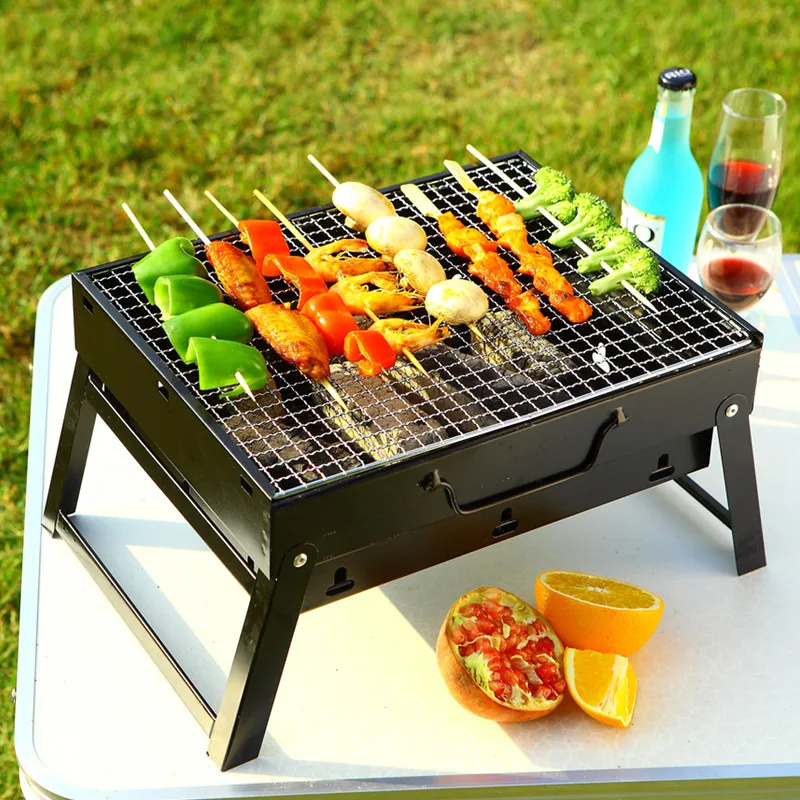Folding portable charcoal BBQ for outdoor smoker Durable Mini Foldable barbeque grill