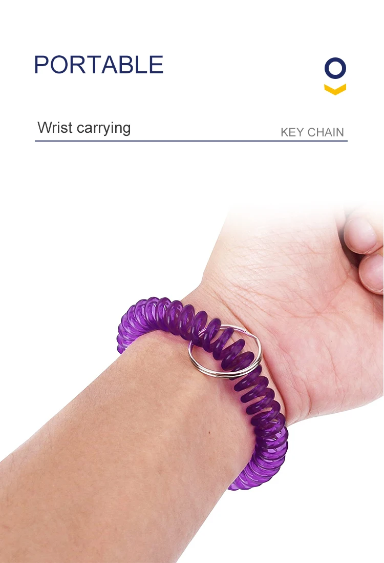 Spring Wrist Coil Keychain Eva Wristband Stretchable Spiral Bracelet