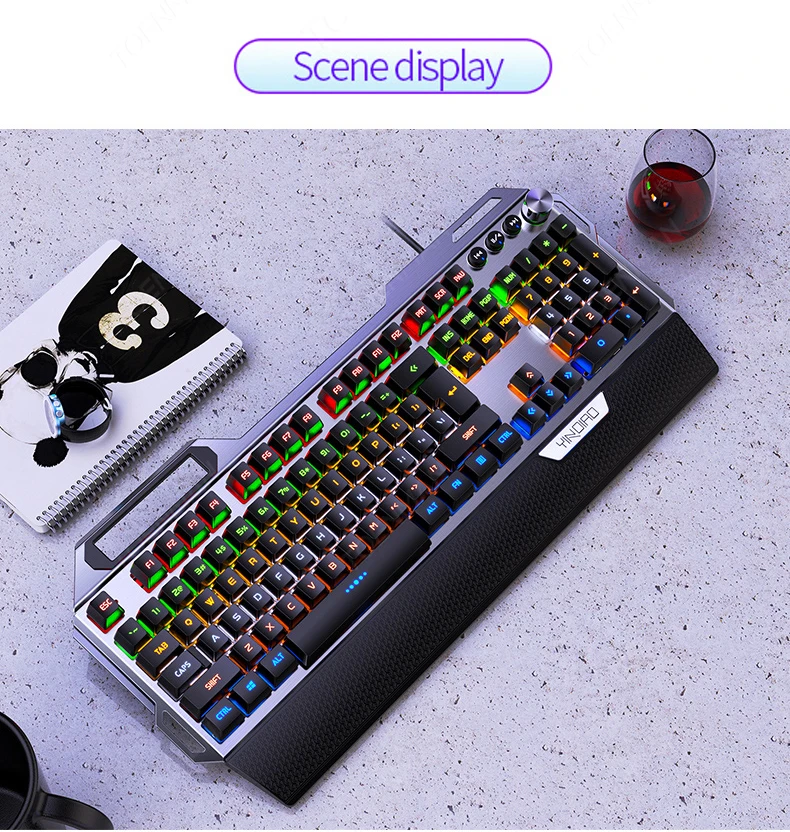 New V4 Mechanical Feeling Keyboard Wired Backlight USB Computer Accessories Colorful 104 Keys Multi-Function Game Keyboard