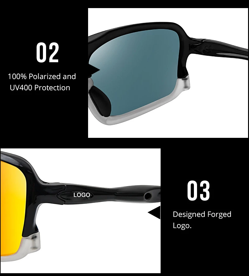 EUGENIA TR90 Cycling Mirror Lens Men UV400 Polarized Rubber Sport Sunglasses