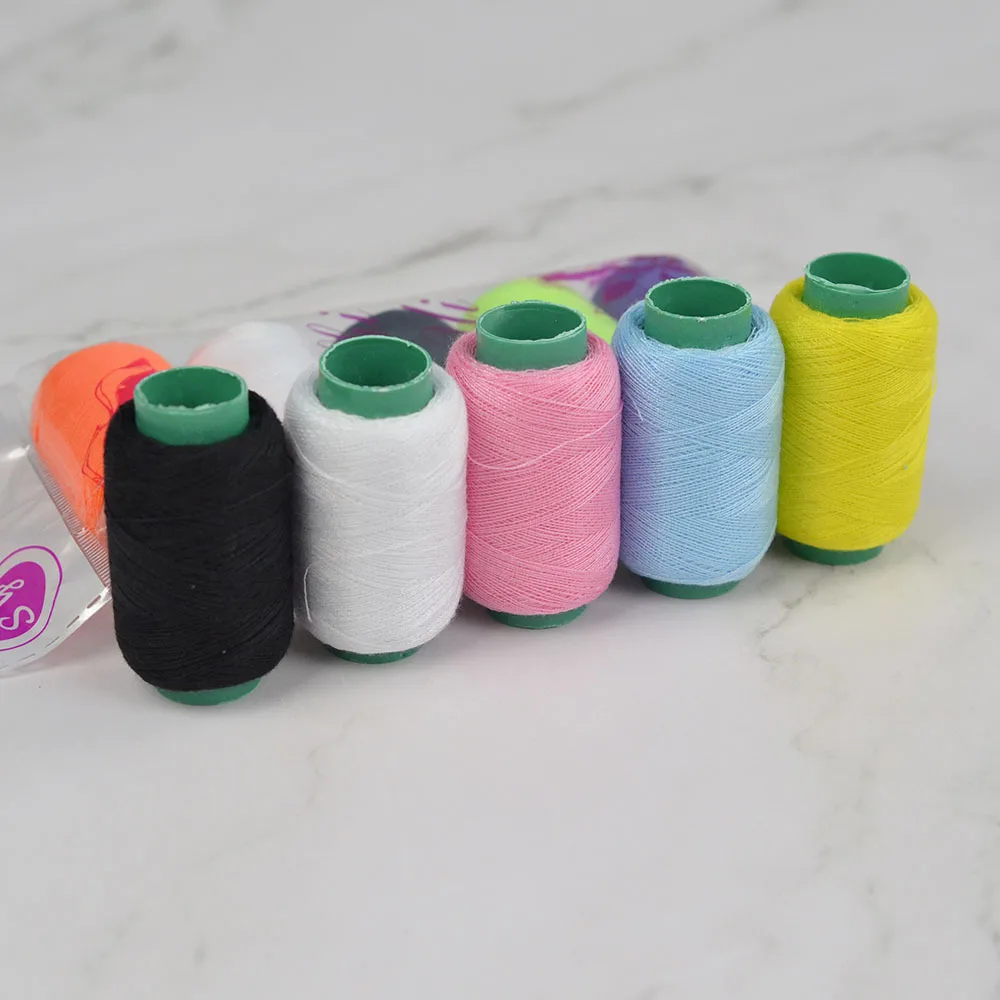 Five-Color Polyester Thread Sewing Machine 52g Large Roll Plastic Shaft ...