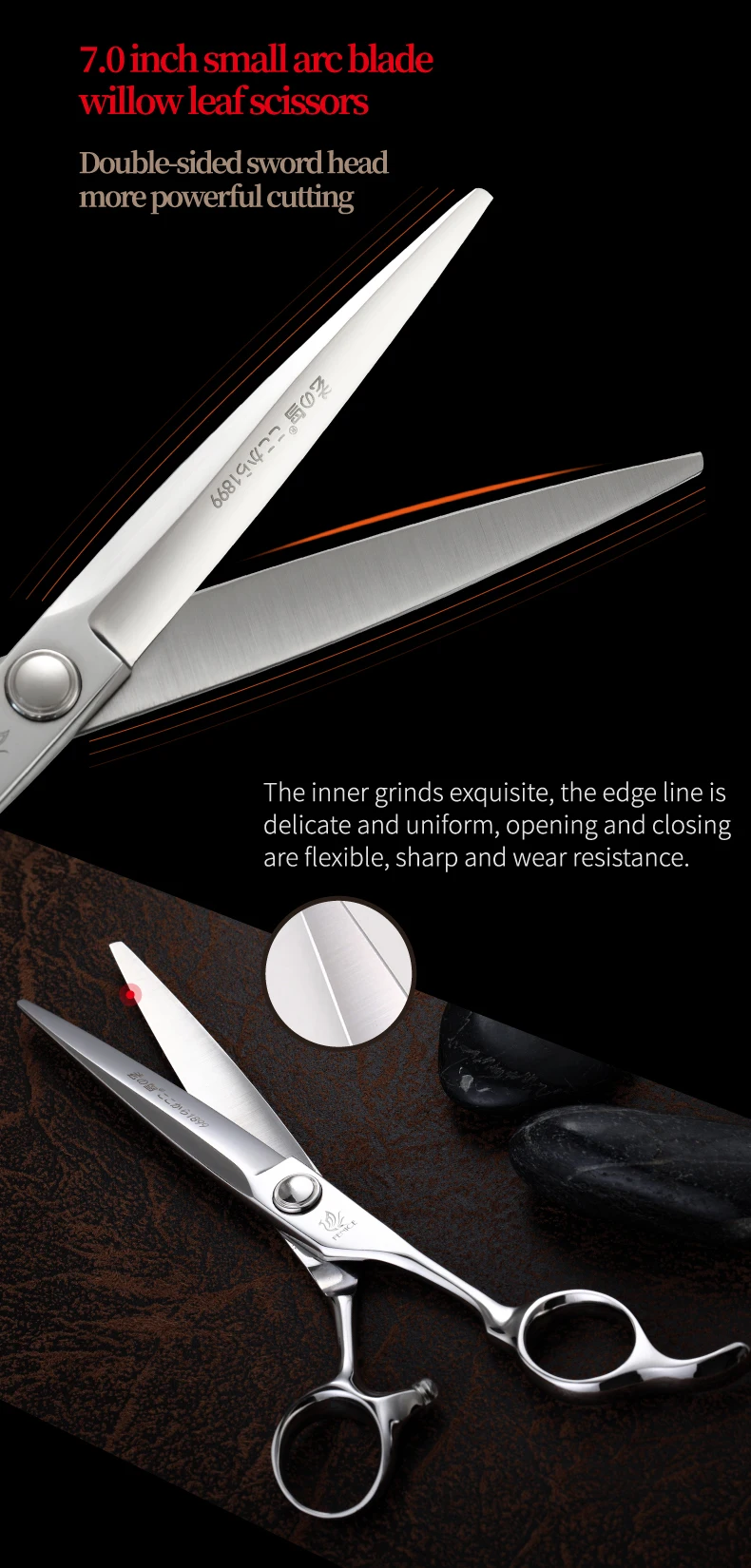 Professional Barber Salon Hair Cutting Scissors 7 Inches Japanese 440C Stainless Steel Shears