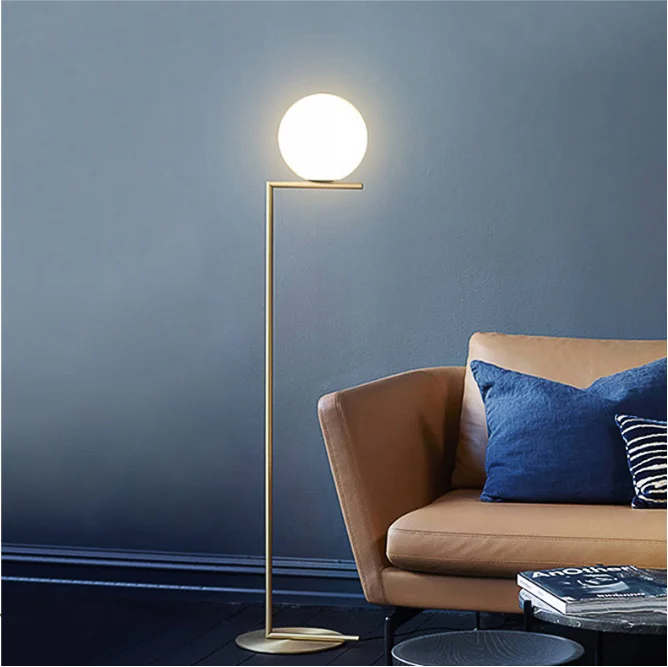 Zhongshan Nodic metal E27 LED modern living room simple glass ball floor lamp