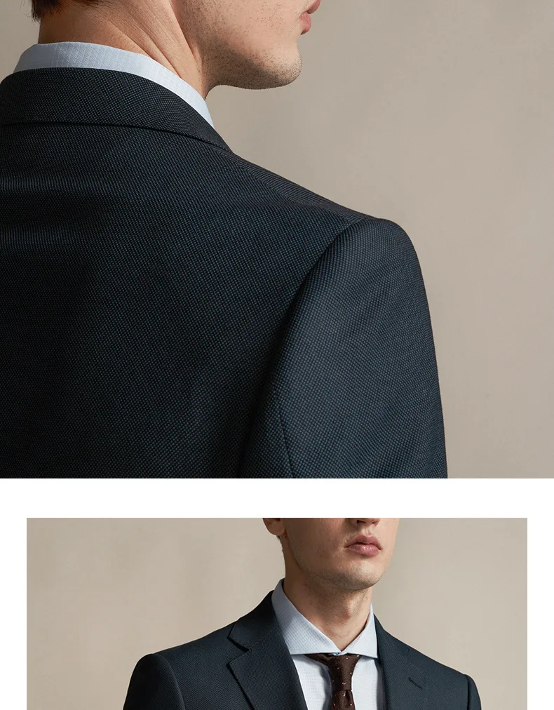 2020 new Men's bird's eye texture wedding suits Business slim formal suit banquet formal suit can be customized in size