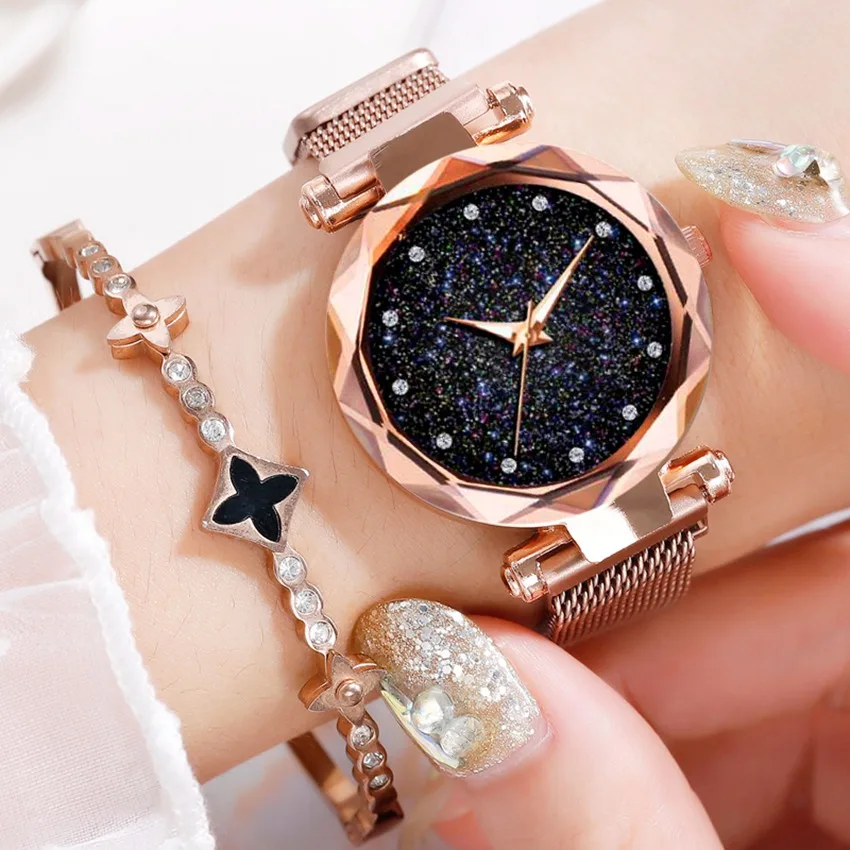 
Hot Sale Luxury Women Ladies Watches Fashion Relogio Feminino Reloj Mujer Crystal Female Magnet Buckle Wristwatch Alloy Watches 