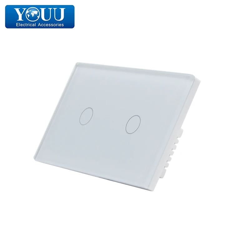 YOUU 2 Gang 2 Way Touch Smart Switch White Crystal Glass Panel Material T8022 - ANKUX.COM