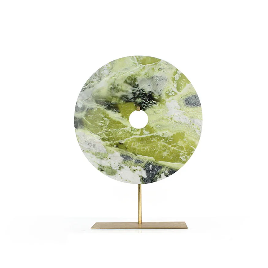 Luxury round marble  sculpture on metal for office decorations details