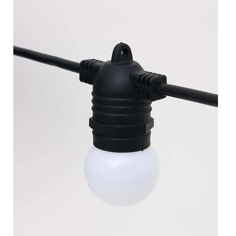 European CE 220v rubber cable led festoon light 20 bulbs G45 E27/B22/E14 base christmas decoration IP54 led string light