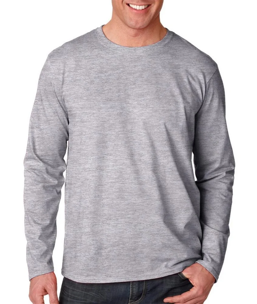 Straight Hem Dry Fit 95% Polyester 5% Spandex Plain Long Sleeve T Shirt ...