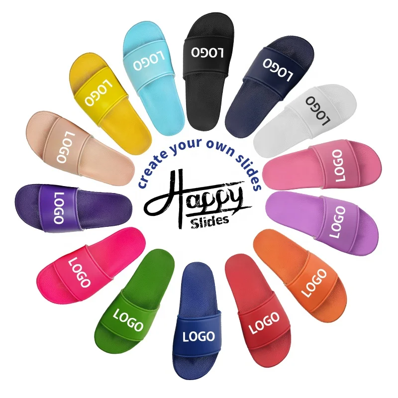 OEM Custom Black Slides Footwear Sandal PVC,Custom Logo Slippers Men Plain Blank Slide Sandal,Slippers Custom Logo Slide Sandal