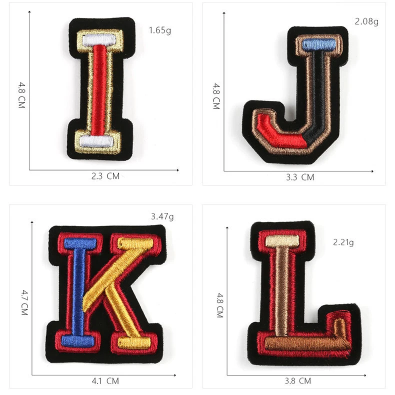 Sew On 3d Embroidered Alphabet Patches 2 Inch A-z Letter Mulit-color ...