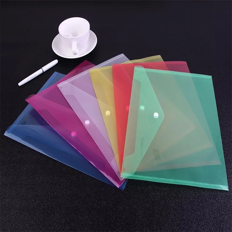 Plastic Clear Document Pouch Project Envelope Folders With Snap Button