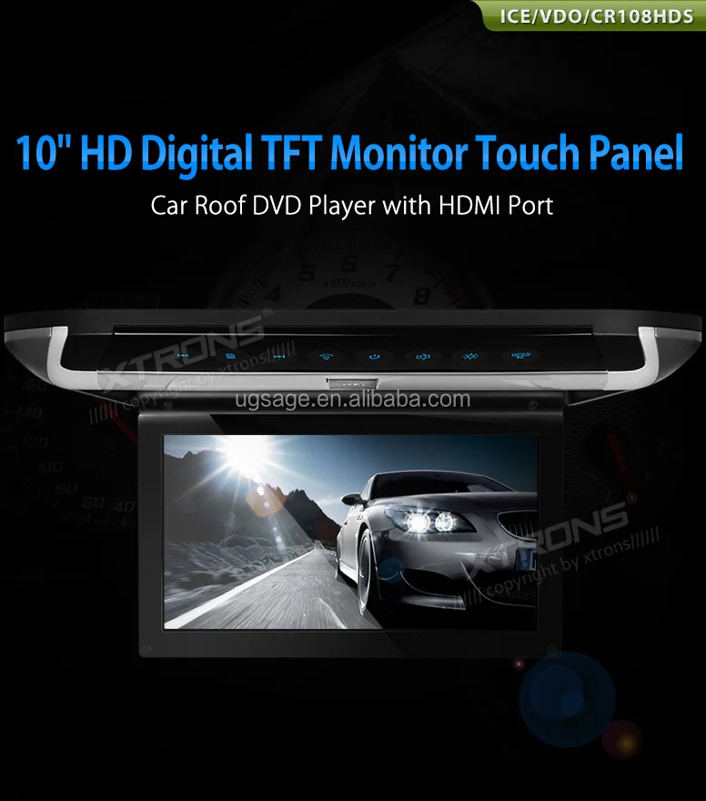 Xtrons 10 Hd Car Monitor With Audio Video Hdm Inputi Dvd Flip