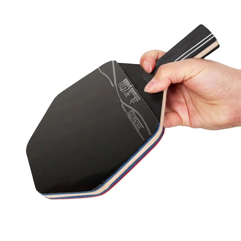 Blue 7-Layer Hexagonal Table Tennis Racket - Superior Play