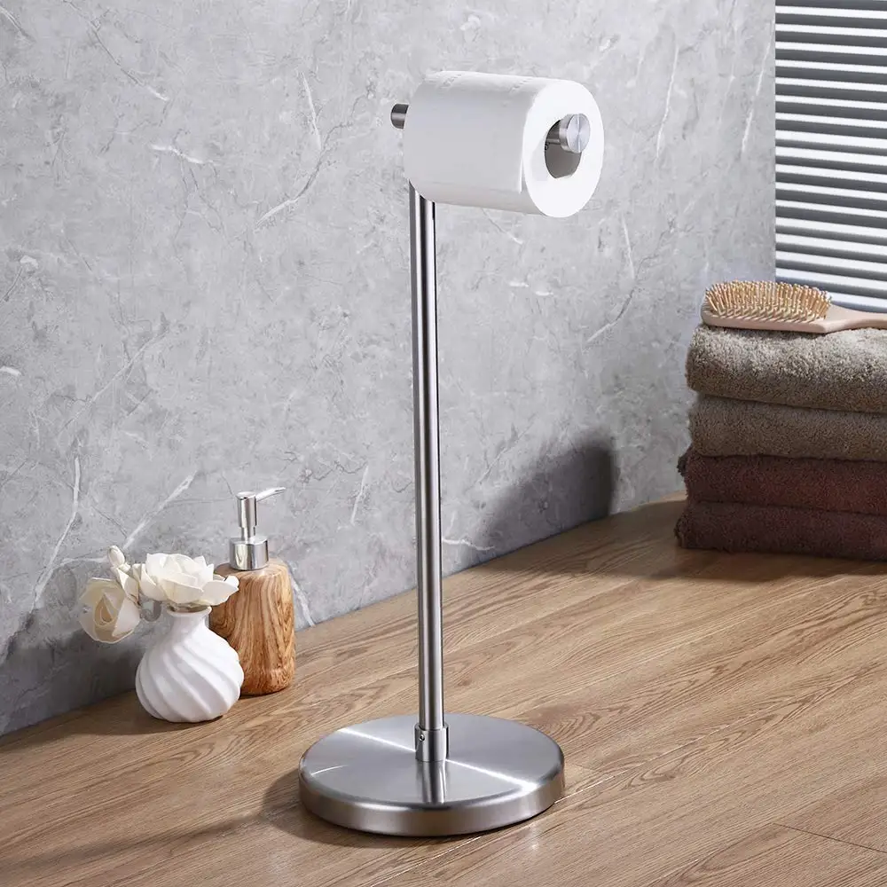 304 Stainless Steel Bathroom Toilet Paper Holder Stand Modern Free