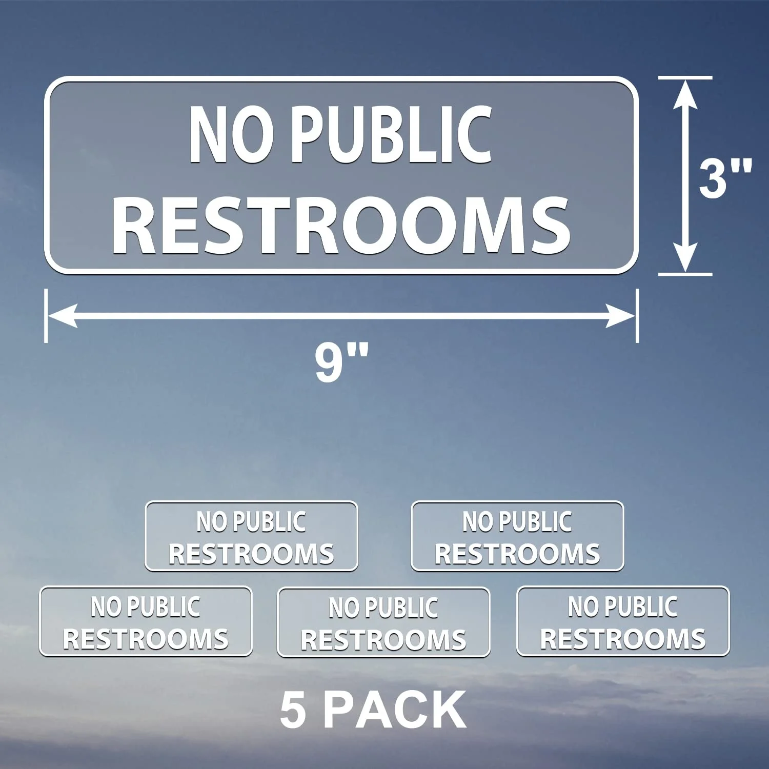 Securun Wholesale Premium No Public Restrooms Sign Sticker 9x3 Inch ...