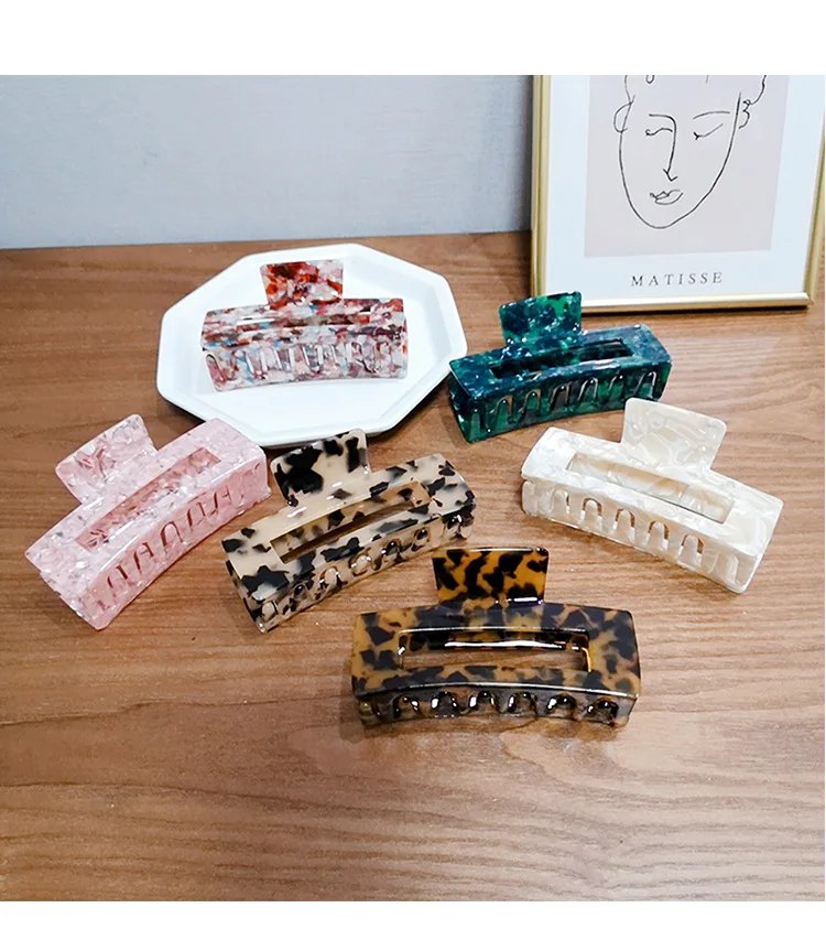 Yucat Wholesale Instagram 10.5cm Fashion Women Acrylic Hair Clips Elegant Hair Accessories Multicolor Acetic Acid Hair Claw.jpg
