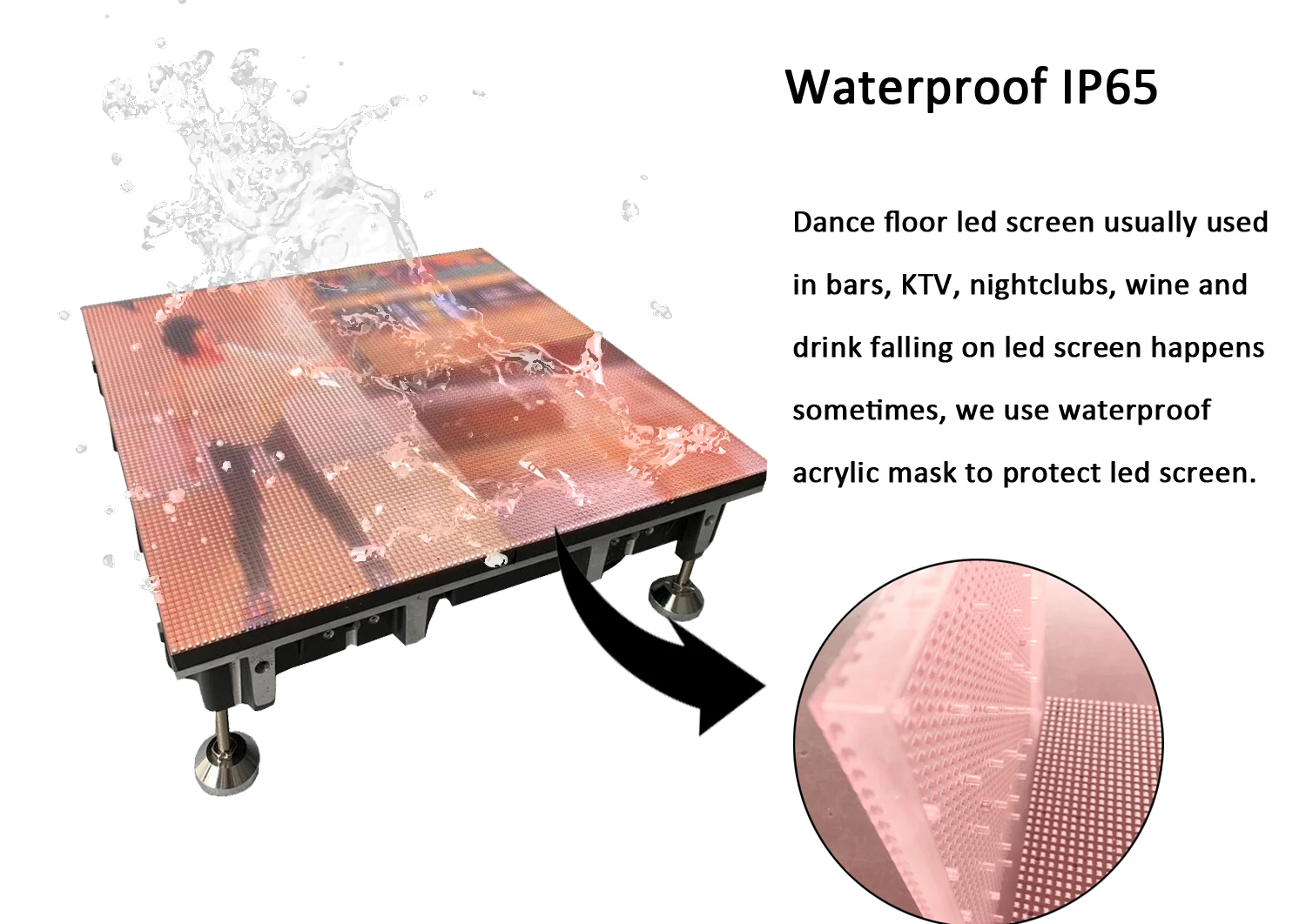 Dance floor led display Outdoor P4.81 500x500mm cabinet good quality screen