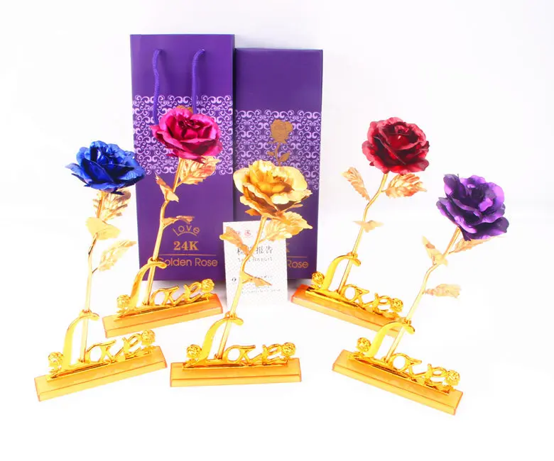 24k Gold Dipped Rose Forever Gift Anniversary Birthday Keepsake 