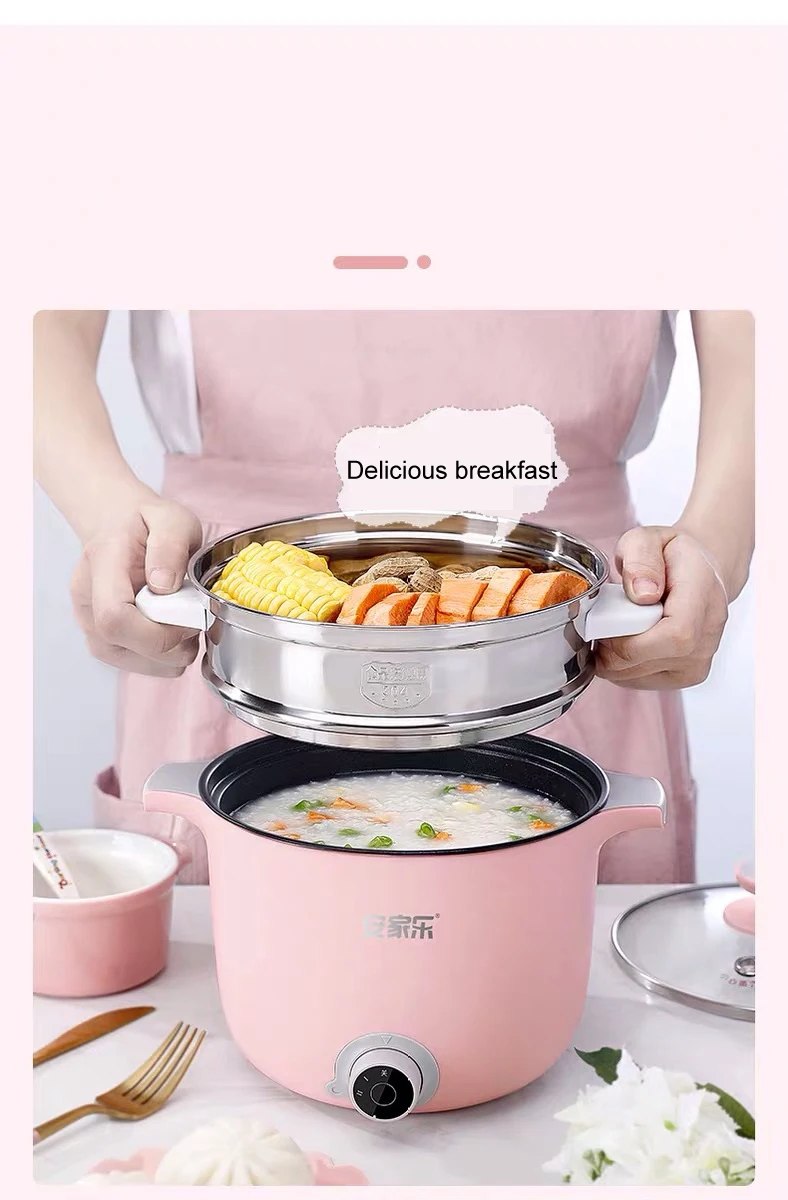 Dezin Hot Pot, Rapid Noodles Cooker, Stainless Steel Electric Pot 1.6  Liter, Perfect for Ramen, Egg, Pasta, Dumpling, Soup, Porridge, Oatmeal  with