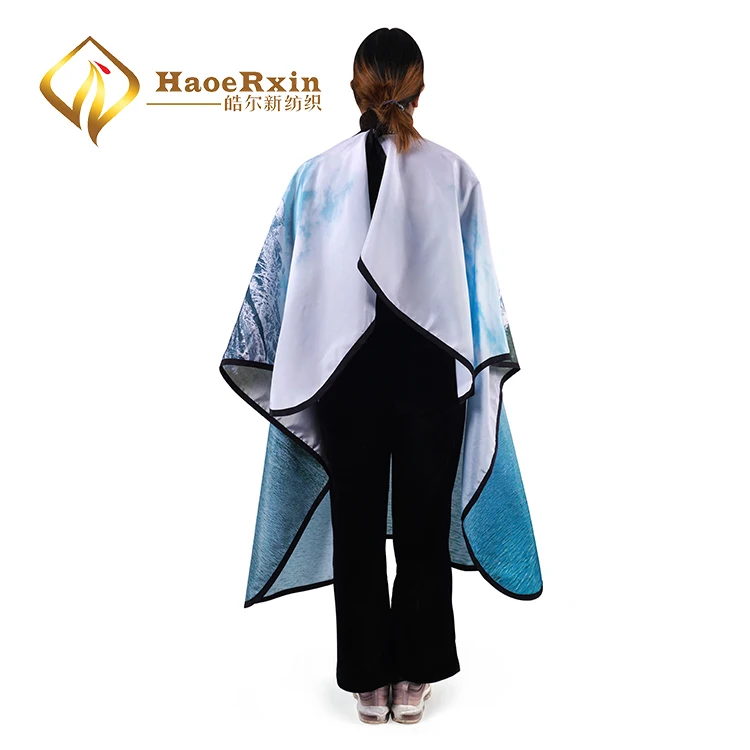 cute barber cutting cape