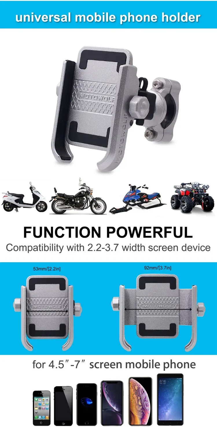 360 Degrees Rotation Handlebar Mount Cellphone Stand Motorbike Bike ...