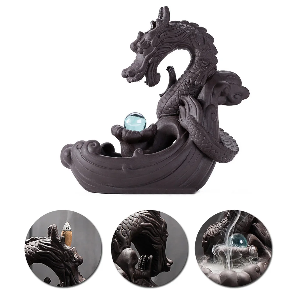 Worldwide Free Shipping Ceramic Backflow Incense Burner Dragon Ceramic Smoke Waterfall Incense Holder Censer