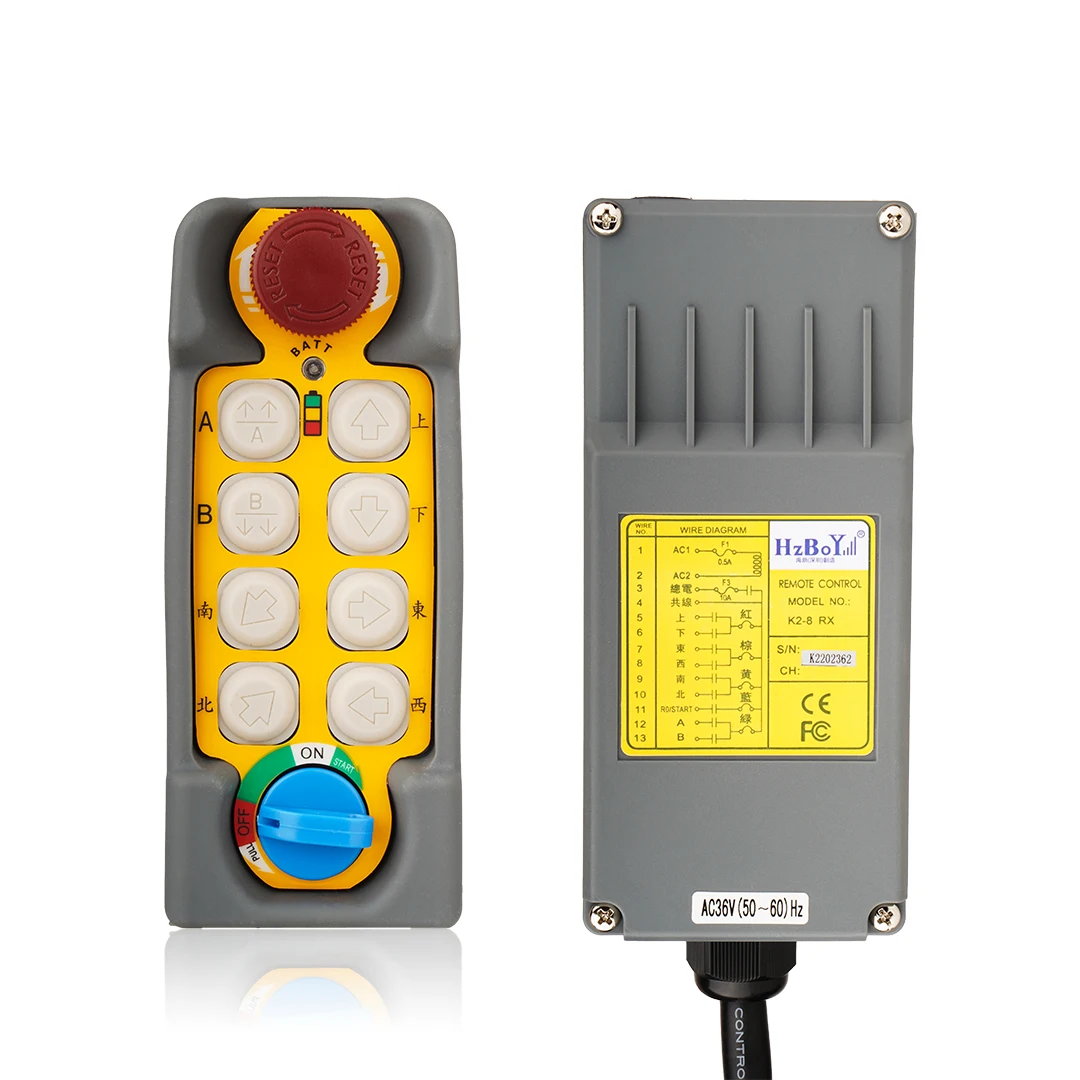 Close-up of wireless elevator remote receiver unit mounted inside control panel with labeled terminals