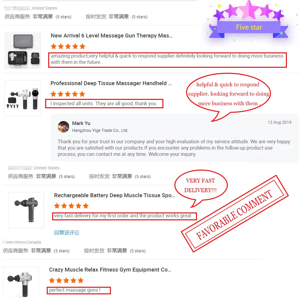 yige amazon hot sale fast delivery muscle massage gun led