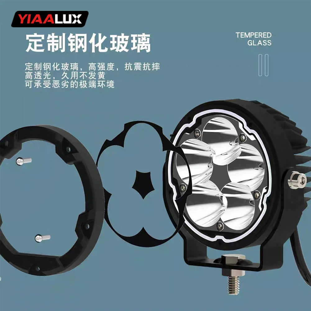 product new arrival 374 75w motorcycle led driving light super bright amber white spotlight for motorcycle fog driving light-18