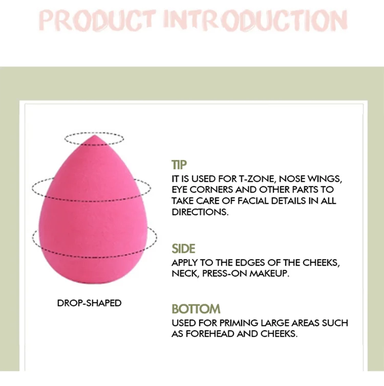 2020 wholesales oem loq moq 10 color drop-shaped egg vegan soft mini private label custom logo sponge blendered with box