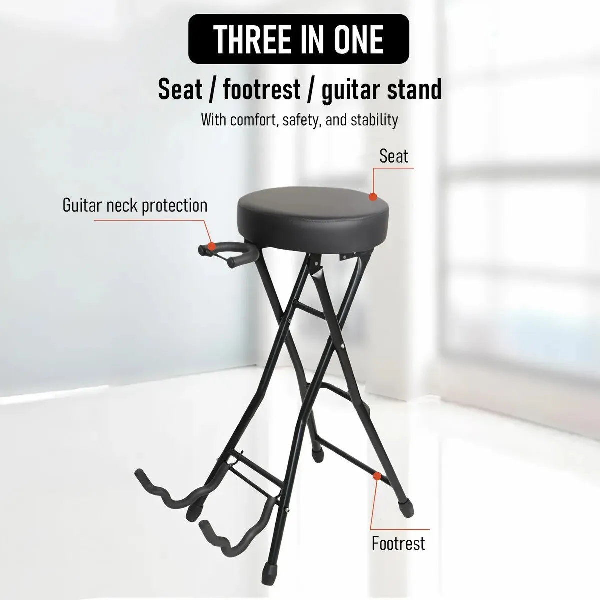 Factory Price Steel Drum Stool Rotate Guitar Foot Bench Fold Guitar ...